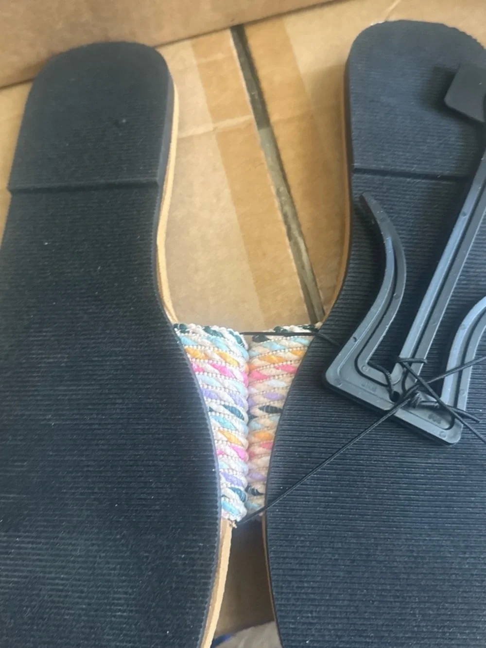 Time and Tru Pastel Multicolor Woven Strap Accent